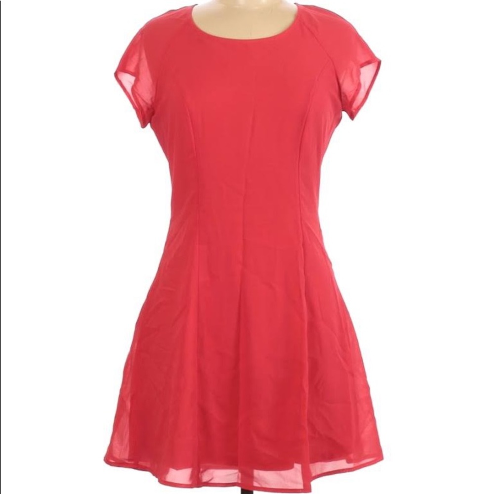 H&M, Short sleeved Redish-Pink swing Dress